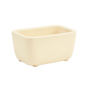 Olive Bend Empty Railing Planter With Integral Brackets - Ivory