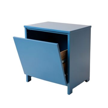 Oak Crossing Freestanding Pull-Out Hamper Cabinet - Blue