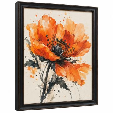 Cut Out Watercolour Of A Flower By Margaret Nash - Picture Frame Graphic Art Print On Canvas