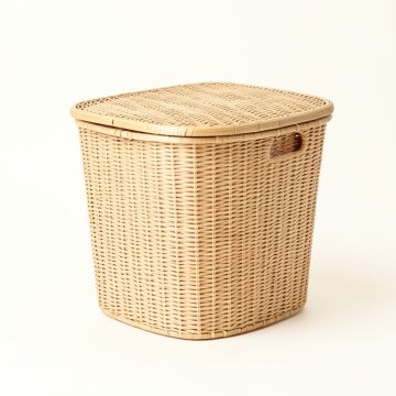 Slate Arc Laundry Hamper - Beige (synthetic illustration; no displayed measurements)