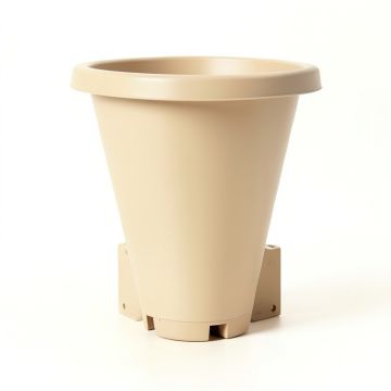 Fern Crossing Empty Railing Planter With Integral Brackets - Beige (synthetic illustration; no displayed measurements)