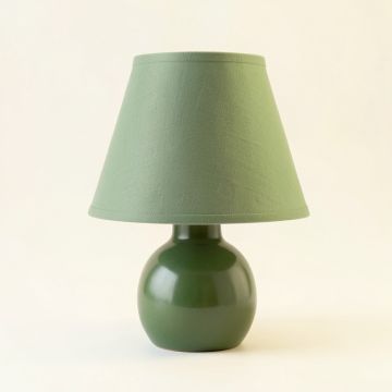 Cliff Branch Table Lamp With A Plain Fabric Shade - Green (synthetic illustration; no displayed measurements)