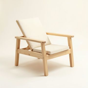 Olive Arc Outdoor Lounge Chair - Ivory (synthetic illustration; no displayed measurements)