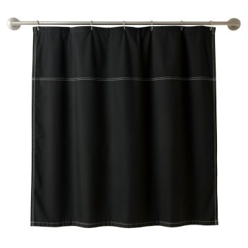 Hazel Crossing Shower Curtain Hanging Flat From A Plain Rod - Black