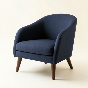 Linden Field Upholstered Armchair - Navy (synthetic illustration; no displayed measurements)