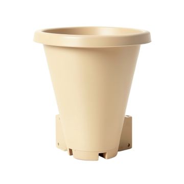 Fern Crossing Empty Railing Planter With Integral Brackets - Beige