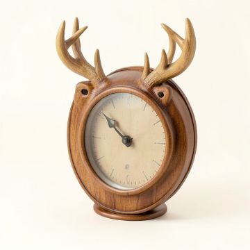 Whitetail Deer 14 '' Indoor/Outdoor Thermometer Wall Clock (synthetic illustration; no displayed measurements)
