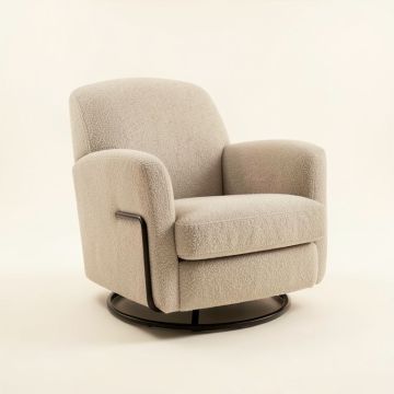 Herkimer 27 '' Wide Wool Swivel Lounge Chair (synthetic illustration; no displayed measurements)
