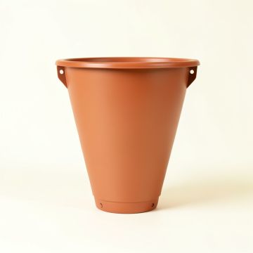 Slate Branch Empty Railing Planter With Integral Brackets - Terracotta (synthetic illustration; no displayed measurements)