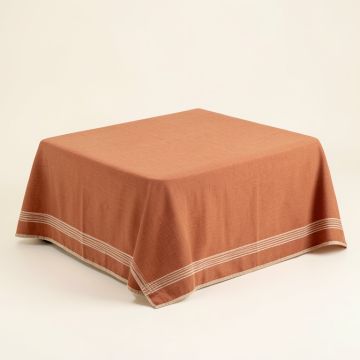 Slate Bridge Flat Bed Sheet - Terracotta (synthetic illustration; no displayed measurements)