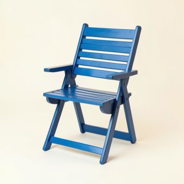 Cedar Dale Folding Outdoor Chair - Blue (synthetic illustration; no displayed measurements)
