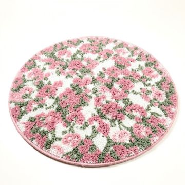 Round Eliotte Floral Shag Pink/Green/White Area Rug (synthetic illustration; no displayed measurements)