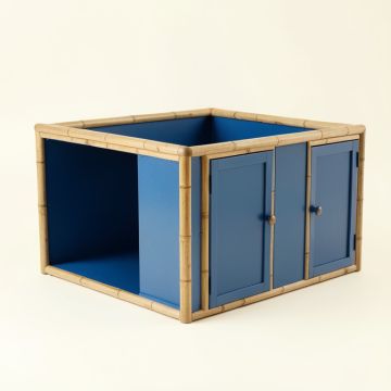 Spruce Bend Empty Furniture-Style Litter Enclosure - Blue (synthetic illustration; no displayed measurements)