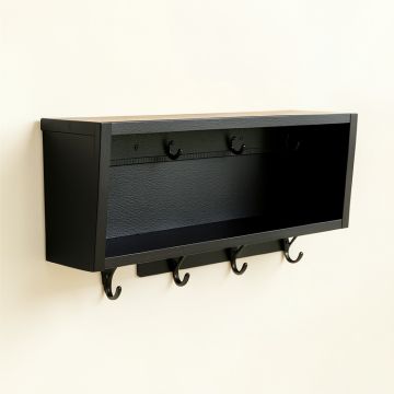Dune Bend Wall-Mounted Entryway Organizer Shelf - Black (synthetic illustration; no displayed measurements)
