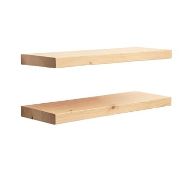 Bridgecliff 2 Piece Poplar Solid Wood Floating Shelf