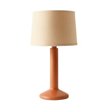 Elm Crossing Table Lamp With A Plain Fabric Shade - Terracotta