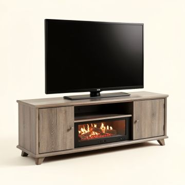 Lorraine Tv Stand For Tvs Up To 55 '' With Electric Fireplace Included (synthetic illustration; no displayed measurements)