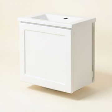 Frameport 48 '' Single Bathroom Vanity Top In White With Sink (synthetic illustration; no displayed measurements)