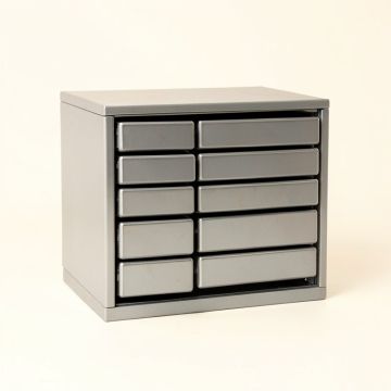Heath Dell Small-Parts Storage Drawer Cabinet - Gray (synthetic illustration; no displayed measurements)