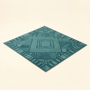 Bedford Geometric Teal Blue Indoor / Outdoor Area Rug (synthetic illustration; no displayed measurements)