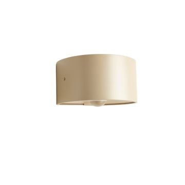 Wren Arc Wall Sconce Mounted On A Plain Wall - Beige