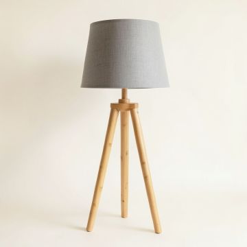 River Branch Floor Lamp With A Plain Fabric Shade - Gray (synthetic illustration; no displayed measurements)