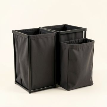 Spruce Bluff Laundry Sorting Station With Plain Removable Bags - Black (synthetic illustration; no displayed measurements)
