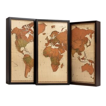 Stanford World Map 3 Piece Graphic Art Set
