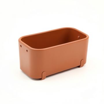 Slate Canyon Empty Railing Planter With Integral Brackets - Terracotta (synthetic illustration; no displayed measurements)
