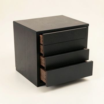 Maple Edge Small-Parts Storage Drawer Cabinet - Black (synthetic illustration; no displayed measurements)