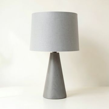 Spruce Bend Table Lamp With A Plain Fabric Shade - Gray (synthetic illustration; no displayed measurements)