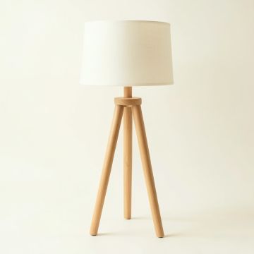 Alder Dell Floor Lamp With A Plain Fabric Shade - Ivory (synthetic illustration; no displayed measurements)