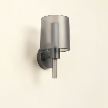 Rowan Crossing Wall Sconce Mounted On A Plain Wall - Gray (synthetic illustration; no displayed measurements)