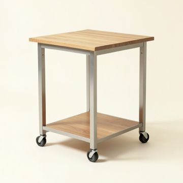 Fresnay Kitchen Cart With Wooden Top (synthetic illustration; no displayed measurements)