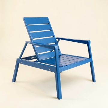 Linden Bend Outdoor Lounge Chair - Blue (synthetic illustration; no displayed measurements)