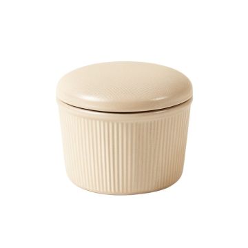 Stone Bend Storage Canister With Lid - Beige