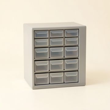 Cliff Bridge Small-Parts Storage Drawer Cabinet - Gray (synthetic illustration; no displayed measurements)