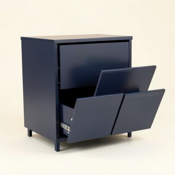 Hill Crossing Freestanding Pull-Out Hamper Cabinet - Navy (synthetic illustration; no displayed measurements)