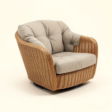 Eddins 28.75 '' Wide Tufted Polyester Swivel Papasan Chair (synthetic illustration; no displayed measurements)