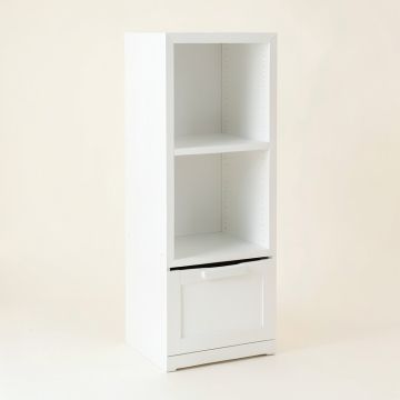 Pine Bend Narrow Cubby Tower - White (synthetic illustration; no displayed measurements)