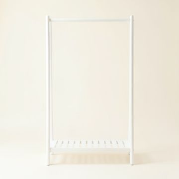River Arc Empty Garment Rack - White (synthetic illustration; no displayed measurements)