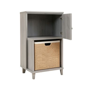 Stone Bridge Freestanding Pull-Out Hamper Cabinet - Gray