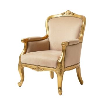 Chapin Queen Anne Back Arm Chair In Gold