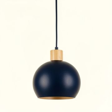 Flint Bridge Pendant Light Suspended From One Plain Cable - Navy (synthetic illustration; no displayed measurements)