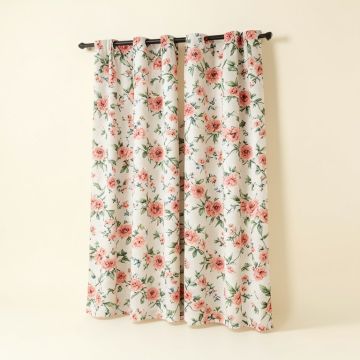 Marthas Garden Floral Semi-Sheer Rod Pocket Single Curtain Panel (synthetic illustration; no displayed measurements)