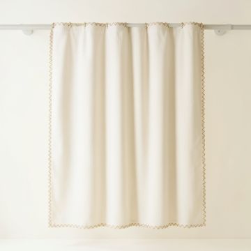 Alder Dale Shower Curtain Hanging Flat From A Plain Rod - Ivory (synthetic illustration; no displayed measurements)