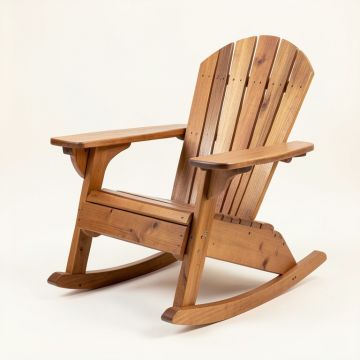 Scottsville Solid Wood Rocking Adirondack Chair With Table (synthetic illustration; no displayed measurements)