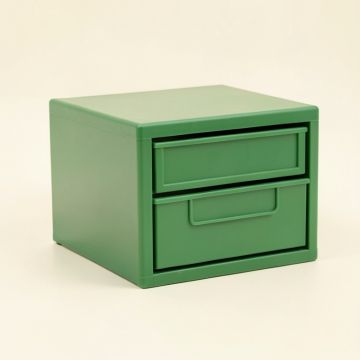 Oak Bridge Small-Parts Storage Drawer Cabinet - Green (synthetic illustration; no displayed measurements)
