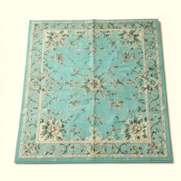 Floral Turquoise Area Rug (synthetic illustration; no displayed measurements)