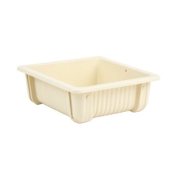 Holly Bluff Empty Railing Planter With Integral Brackets - Cream